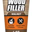 Gorilla All Purpose Wood Filler, Walnut Color, 6 Ounce Tube (Pack of 1) - Water Resistant for Indoor or Outdoor Projects and Repairs