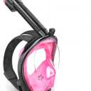 Full Face Snorkel Mask Adults with Dry Top System, Detachable Camera Mount, 180 Panoramic Anti-Fog Anti-Leak Diving Mask for Adult and Kids