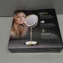 Makeup Mirror with Lights, 1x/20x 360° Rotation Vanity Mirror, Brightness Adjustable Lighted Makeup Mirror with Magnification, 5000 mAh Rechargeable Double Sided Mirror with 3 Colors, Gift for Women