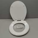 Mayfair Cassel Slow Close Toilet Seat, Easy Clean, Non Slip Premium Wood Seat, Easy Install, Made in USA, Round, White