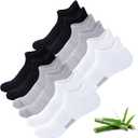 Niorasen Ankle Socks for Women, 6 Pairs Breathable Bamboo Viscose Low Cut Thin Socks,Moisture Wicking Casual Sports Running L
