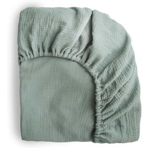 mushie Extra Soft Muslin Fitted Crib Sheet | 192 Thread Count | 28"x 52" (Roman Green)