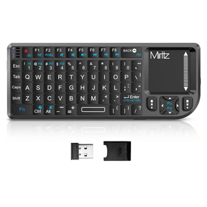 Mini Keyboard with Touchpad, Bluetooth &2.4G Dual Mode & Backlit, USB-C Rechargeable, Compatible with iPad, Mac, Windows, Android - Ultra-Thin Portable for Travel, Office, Home - Black