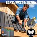 Brakki Metal Roofing Panels 10pcs 55.7 ft², Grey Corrugated Roof Panels | L45.28"xW17.72", Galvanized Steel, with Screw, Heavy Duty Metal Siding, Suitable for Garages Chicken Coop Shed Stables Patio