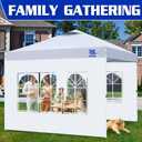 FANPAT Church Window 10x10ft Canopy Sidewalls for Pop Up Canopy, Waterproof UV Protection Fabric, Suitable for Outdoor Party, Picnics & Camping, White(3pcs Sidewalls Only, NOT Included Frame and Top)