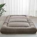 MAXYOYO 6" Extra Thick Japanese Floor Mattress Futon Mattress, Foldable Tatami Pad for Adults, Roll Up Floor Mat for Living Room Guest Room RV, Dark Grey, Full
