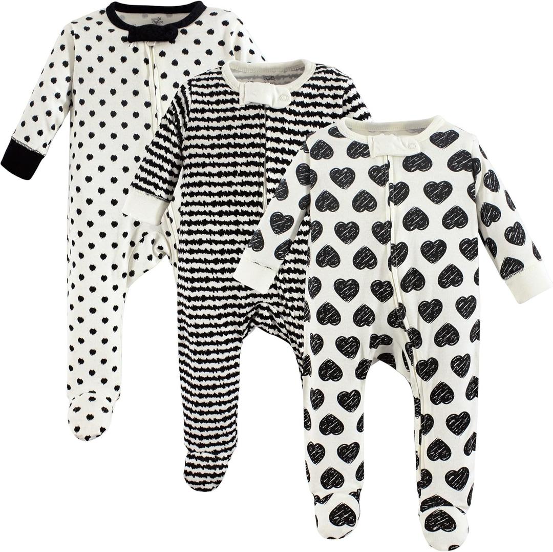 Touched by Nature Unisex Baby Organic Cotton Sleep and Play (3-6 Months, Heart)