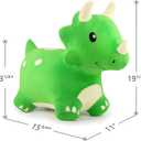 iPlay, iLearn Bouncy Pals Dinosaur Hopper Toy 2 Year Old Boy, Toddler Plush Bounce Animals, Ride on Bouncing Triceratops for Kids, Outdoor Hopping Horse Bouncer, Cool Birthday Gifts 3 4 5 6 Yr Girls
