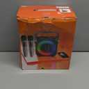 Karaoke Machine, Portable Bluetooth Speaker with 2 Wireless Microphones for Adults & Kids with Lights, Karaoke Microphone with PA System Supports USB/TF/FM/AUX for Home Party Home System Packages (Black)