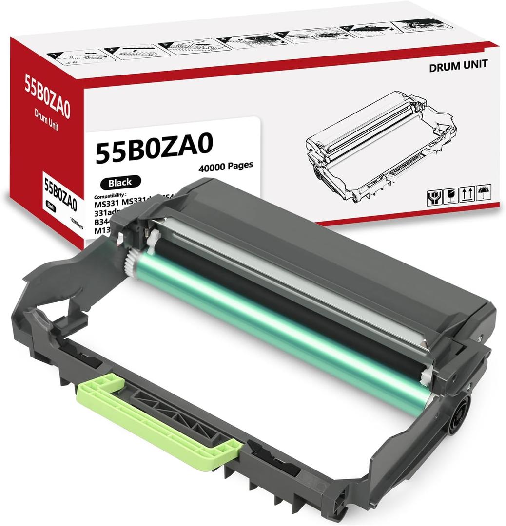 55B0ZA0 Imaging Unit Compatible 55B0ZA0 Black Drum Unit Replacement for Lexmark MS331 MS331dn MS431dn MX331adn MX431adn B3340dw B3442dw MB3442adw XM1342 M1342 MB3442i Printer (1-Pack)
