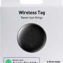 2-Pack Air Tracker Tags, [Apple MFi Certified] Works with Apple Find My (iOS Only) for Worldwide Tracking, Bluetooth Locator with Replaceable Battery for Keys, Pets, Cars, Luggage, Backpacks