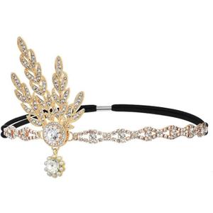 1920s Flapper Headpiece Roaring 20s Feather Headband Great Chain Hair Accessories Vintage Wedding Leaf Pearl 1920s Flapper Headpiece Roaring 20s Feather Headband Great Chain Hair Accessories Vintage Wedding Leaf Pearl