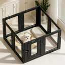 Yunphia Clear Acrylic Indoor Dog Playpen, 8 Panels, 24 in H for Small Dogs