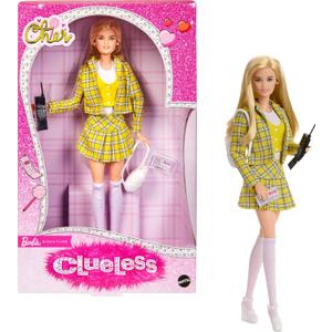 Barbie Signature Doll, Clueless Cher Collectible in Yellow Plaid Suit with Backpack, Cell Phone, & Learners Permit Accessories