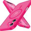 Magnetic Shockproof for iPhone 17 Case,[Full Camera Protection][Compatible with Magsafe][Non-Slip][Mil-Grade Protection] Slim Anti-Yellowing Translucent Matte Phone Case for iPhone 17,Hot Pink