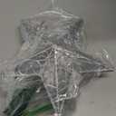 JOIEDOMI 9 inch Silver PVC Star Christmas Tree Topper, with 10 Warm White Light Glitter Swirl Battery Powered Indoor Decorations for Home Holiday Xmas Party