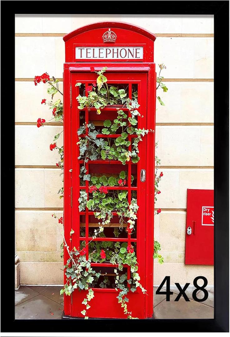 SESEAT 4x8 Picture Frame Black, Photo Frames for Desk or Wall Gallery Display, 1 Pack