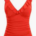 Women's Underwire Tankini Top Only - Tummy Control Bathing Suit Top Ruffle Swimsuit 2025
XXL