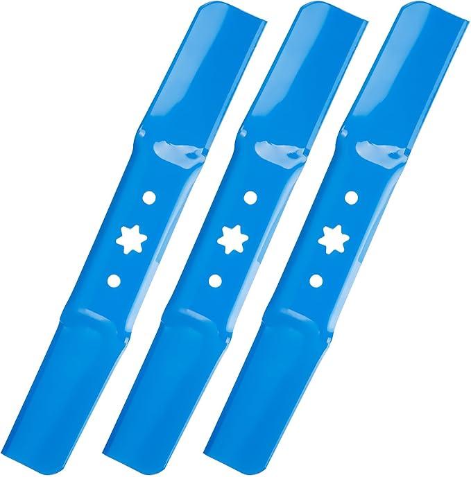 742-05052A 942-05052A Lawn Mower Blades 50 inch Deck for Troy Bilt MTD Cub Cadet XT1 LT50 ZT1 50 RZT 50 ZT2 50 High-Lift Blades for 942-05052 XT1 XT2 Enduro GT50 LX50 S506 Point Star3 Pack (Blue)