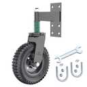 Gate Wheel, 8 Inch Wheel Diameter, 15.4 Inch Height, Suit for Metal Tube & Wooden Gate, 700lbs Capacity, Spring-Loaded Heavy Duty Rubber Caster, Black