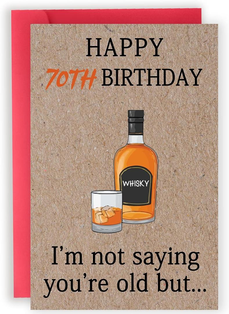 2 x Cool 70th Birthday Gifts for Men Women, Funny 70th Birthday Cards for Him Husband, Unique 70 Year Old Birthday Decorationsfor Mom Dad