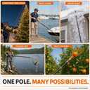 10FT Heavy-Duty Fiberglass Telescoping Extension Pole with Twist Lock,Non-Conductive for Electrical Safety,High Stiffness for Painting,Cleaning,Dusting,Window Washing–Universal 3/4" Threaded Tip