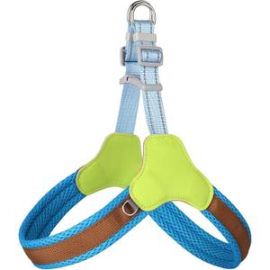 Didog No Pull Dog Harness, Soft Mesh Padded Step in Dog Harness, Reflective Dog Vest with Quick-Release Buckles for Small Medium Dogs(Brown, S) (S: Neck 15-23")