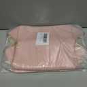 Lunarsoft Leather Makeup Bag,Pink Large Cosmetic Case with Dividers & Handle, Water-Resistant Lining, Multi-Pockets, Portable Toiletry Bag Organizer,Packing Underwear Organizer Bag