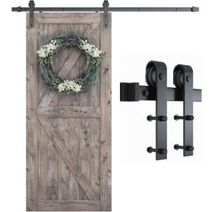 SMARTSTANDARD 6.6 Feet Heavy Duty Sturdy Sliding Barn Door Hardware Kit -Smoothly and Quietly -Easy to Install -Includes Step-by-Step Installation Instruction Fit 40" Wide Door Panel (J Shape Hanger)