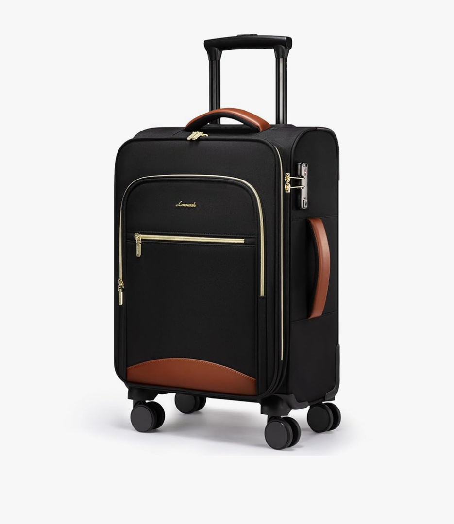 LOVEVOOK Carry On Luggage 22x14x9 Airline Approved, 20 Inch Softside Suitcases with Wheels, Lightweight Spinner Carry on Suitcase with TSA Lock, Water-Resistant Large Capacity Luggage for Travel
