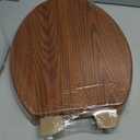 Elongated Toilet Seat Molded Wood Toilet Seat with Zinc Alloy Hinges, Easy to Install also Easy to Clean, Anti-pinch Wooden Toilet Seat by Angol Shiold (Elongated, Brownish Yellow)