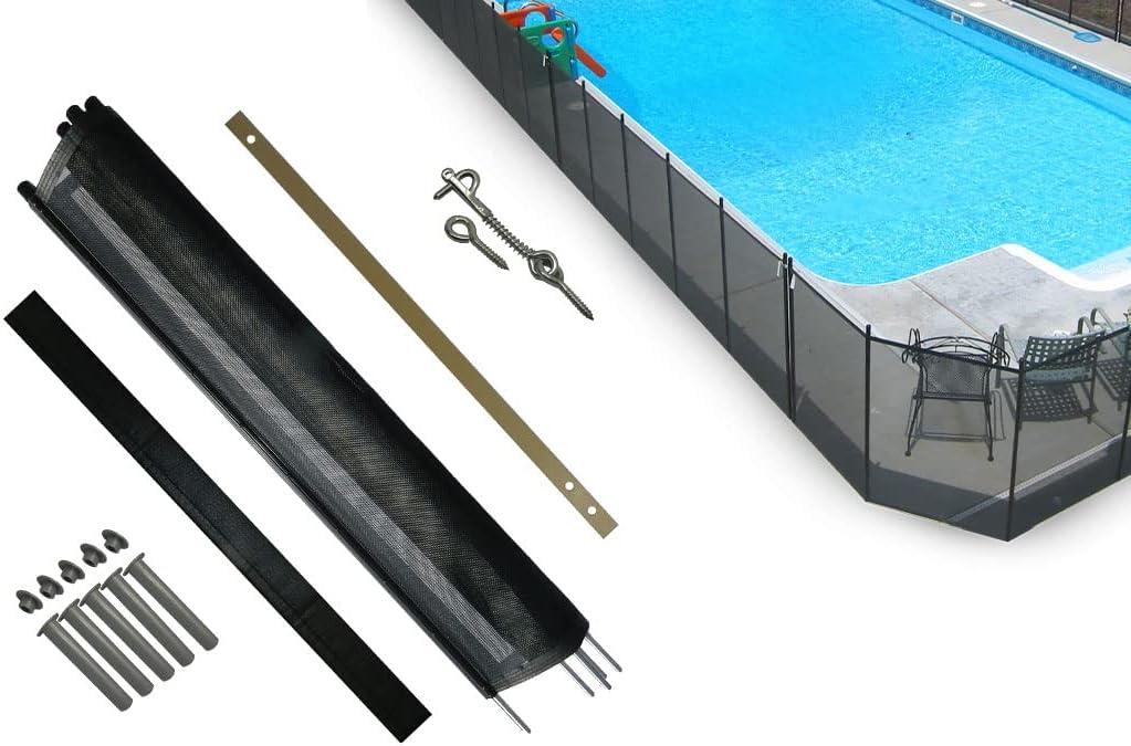 Pool Fence DIY by Life Saver Fencing Section Kit, 4 x 12-Feet, Black