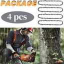 4Pcs 8 inch Chainsaw Chain 3/8" LP Pitch .050" Gauge 33 Drive Links Chain Saw Chains Fits for Portland Pole Saw 62896 Kobalt, ChainSaw Blade for Greenworks Sunjoe Swj800e Oregon S33 Chicago