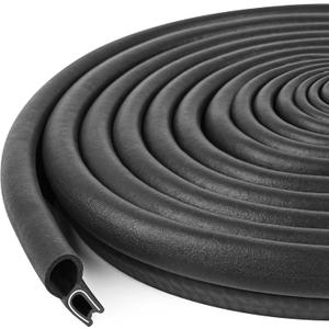 Kikerike Automotive Door Weather Stripping 25Ft Car Door Rubber Edge Trim Seal Strip Gasket with Top Bulb Easy to Install for Car Bus Camper Boat RV Truck Doors and Home Applications