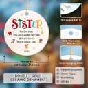 7 x Sister Ornaments 2025 for Christmas Tree Decorations - Xmas Gifts for Sister Bestie Far Away, Soul Sisters Gifts for Women Friends, Double Sided Ceramic Ornament, Cute Sisters are Like Stars Presents