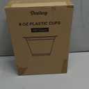 100 Pack 9 oz Clear Plastic Cups, Sturdy & Food Safe Disposable Plastic Cups for Wine Cocktail Punch