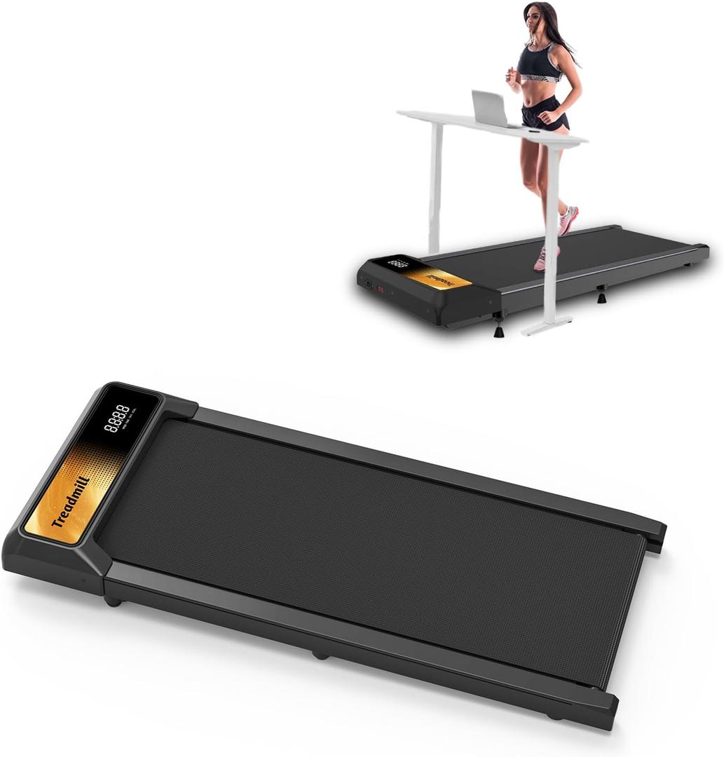 Walking Pad Treadmill, Under Desk Treadmill, Low Noise, 2.5 Hp with Maximum Capacity of 265 Lbs Treadmills for Home & Office, Walking Jogging Running Machine (Yellow)