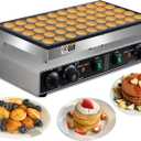 50PCS Mini Pancake Maker, 110V 1900W Commercial 1.8 In Mini Dutch Pancake Maker Machine, Nonstick,stainless steel, Commercial Dutch Poffertjes Grill for Home Kitchen & Restaurant