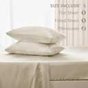 CozyLux Satin Sheets Full Size Sheets - 4 Piece Silky Full Size Bed Sheets, Luxury Beige Full Bed Set with Smooth and Soft Microfiber, Includes 1 Fitted Sheet, 1 Flat Sheet and 2 Pillowcases