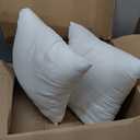 Oubonun 20 x 20 Throw Pillow Inserts - Soft, Plush & Decorative Down Alternative Pillows for Couch Sofa Bed, Machine Washable - White, Pack of 2