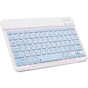 Ultra-Slim Bluetooth Keyboard Portable Mini Wireless Keyboard Rechargeable for Apple iPad iPhone Samsung Tablet Phone Smartphone iPadOS iOS Android (10 inch Blue)