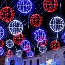 Leinuosen 4th of July Decorations Outdoor 6 Pack Red White Blue Ball String Light 7.87" LED Patriotic Hanging Garden Sphere Foldable Metal Frame Globe for Independence Day Party