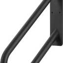 Heavy Duty Black Wall Mount Hand Rails for Outdoor Steps, U-Shaped Outdoor Stair Railing for Garage, Front Porch, Garden Steps, Safety Grab Bars for Pregnant, Elderly, Seniors or Handicaps