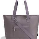 Insulated Cooler Bag, SIYUAN Leakproof BPA-Free Soft Tote with Shoulder Strap for Work Lunch Travel Water-Resistant (20L, Grey Purple)