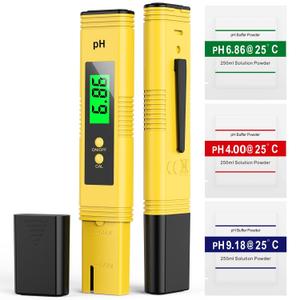 2025 All-New pH Meter for Water - High Accuracy Digital pH Tester (0.01 Precision) with UL Certification and 3 pH Calibration Powders - Ideal for Home Water, Hydroponics, Aquariums, Pools, and More (Yellow)