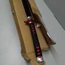 RENGENG Light Up Sword, 40 Inches Rechargeable Plastic Replica with Belt & Stand, Sword with Original Texture (Firegod)