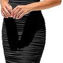 PRETTYGARDEN Women's Summer Off The Shoulder Ruched Bodycon Dresses Sleeveless Fitted Party Club Midi Dress, XL