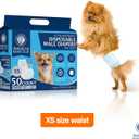 American Kennel Club Male Dog Wrap, Disposable Diapers with Wetness Indicator, X-Small, 50 Count