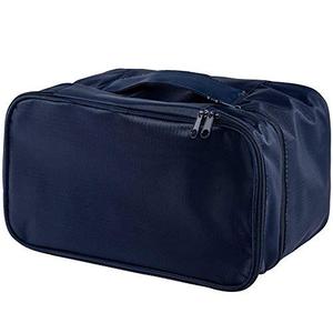 JJ POWER Travel Underwear Organizer, Large Compartment Lightweight Double Layer Cosmetic Bag, Bra Bag for Travel (Navy)