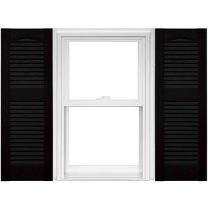 Mid America Open Louver Vinyl Shutters 15 x 39 002 Black